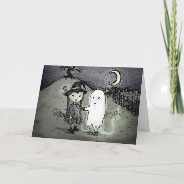 Witch och Ghost i Kärlek Kort (Framsida)