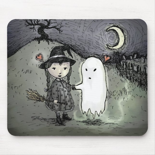 Witch och Ghost i Kärlek Musmatta (Framsidan)