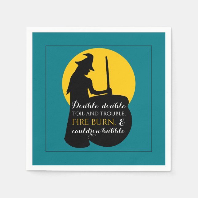 Witch och Måne Magic Spell Napkin Pappersservett (Framsidan)