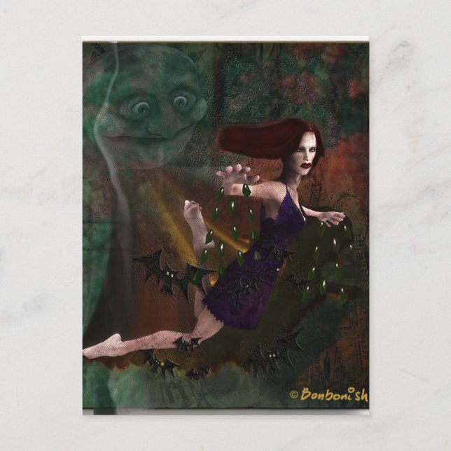 Witch och Måne Vykort (Framsida)