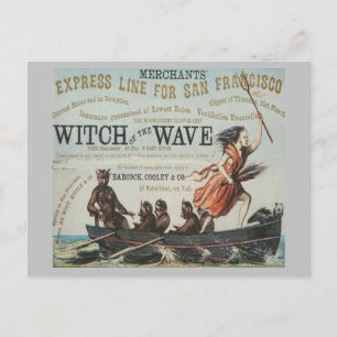 Witch of the wave Clipper Sailing frakt Vykort