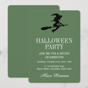 Witch on Broomstick, Halloween fest Inbjudningar