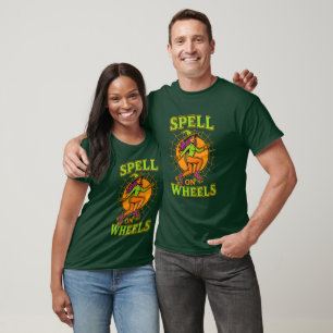 Witch on Roller Skates Funny Halloween T-Shirt