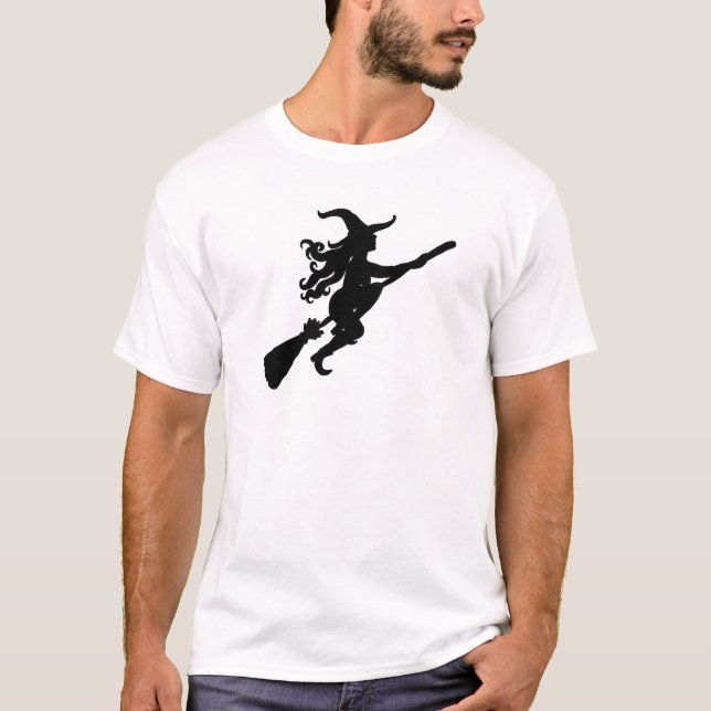 Witch på Broom Silhouette Tee (Framsida)