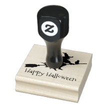 Witch på Broomstick Halloween Design Design Wooden