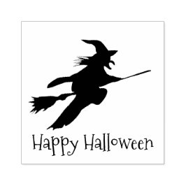 Witch på Broomstick Halloween Design Design Wooden Stämpel