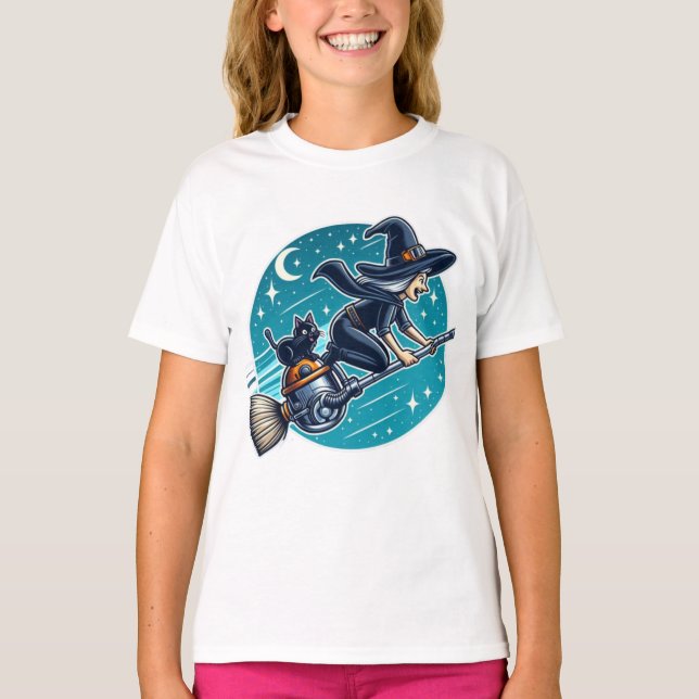 Witch på Hjul: Halloween Magic med en modern T Shirt (Framsida)