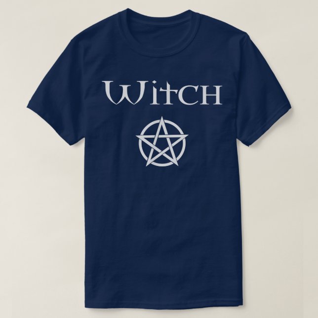 Witch Pentacle Pagan Wiccan Halloween Samhain T Shirt (Design framsida)