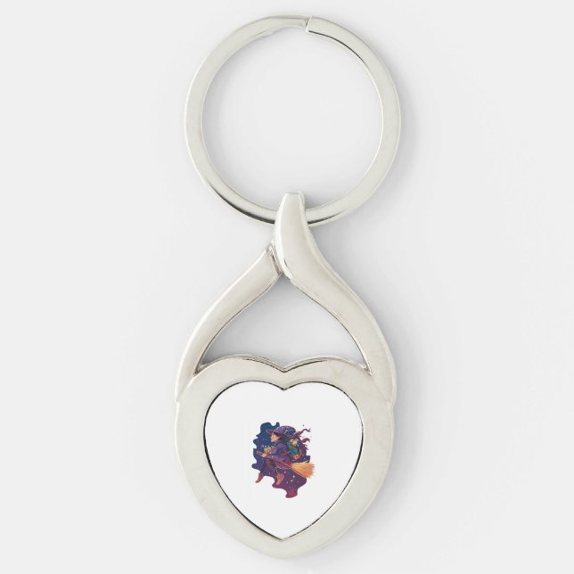 Witch Potion Delivery Twisted Heart Silverfärgad Nyckelring (Framsidan)
