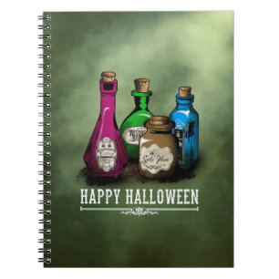Witch potions flaskor anteckningsbok med spiral