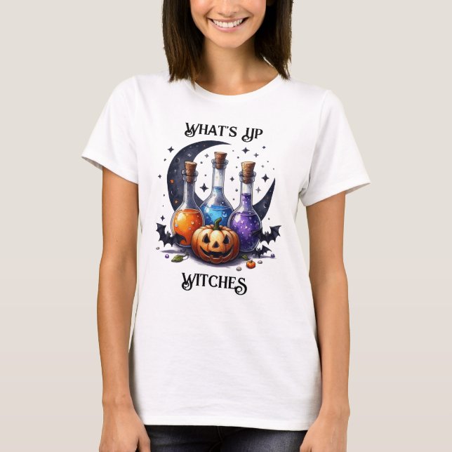 Witch Potions Halloween T Shirt (Framsida)