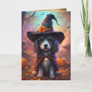 Witch Puppy - Happy halloween, Cute Hund Kort