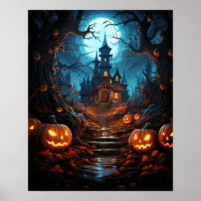Witch Retreat i Forest Halloween Poster (Framsidan)