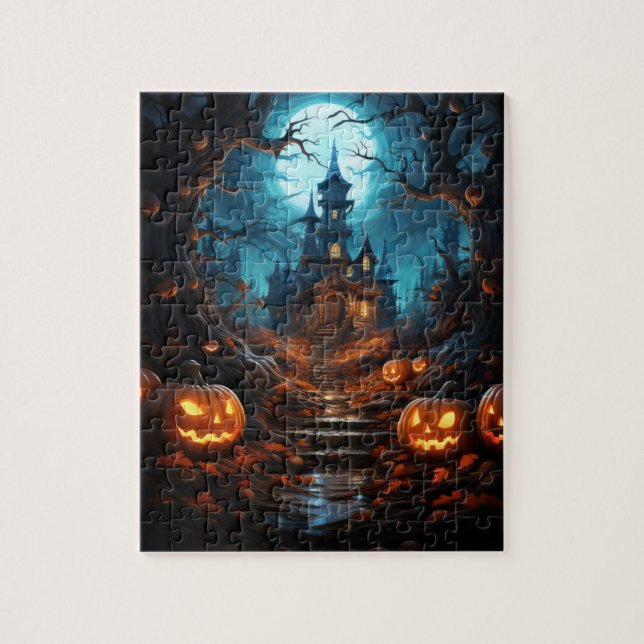 Witch Retreat i Forest Halloween Pussel (Vertikal)