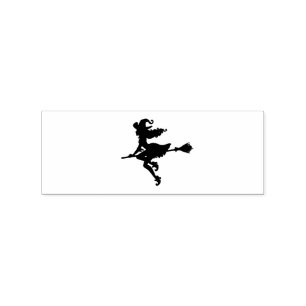 Witch Riding a broom Halloween Thunder_Cove Stämpel