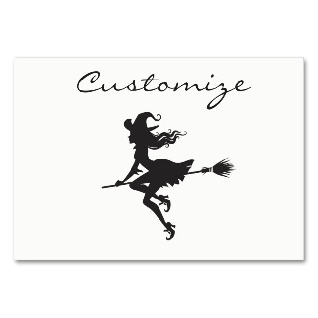 Witch Riding Broom Halloween Thunder_Cove Bordsnummer (Framsidan)