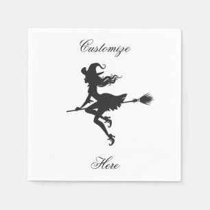 Witch Riding Broom Halloween Thunder_Cove Pappersservett