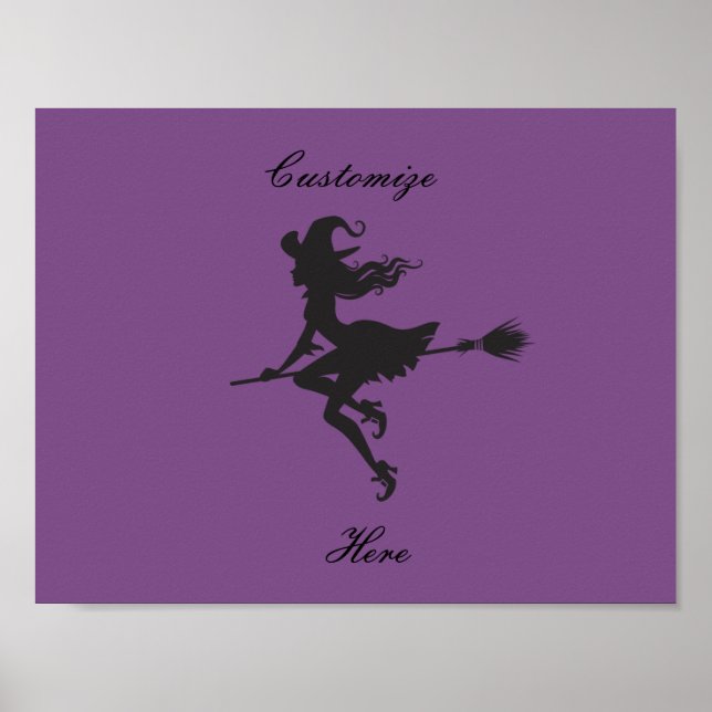 Witch Riding Broom Halloween Thunder_Cove Poster (Framsidan)