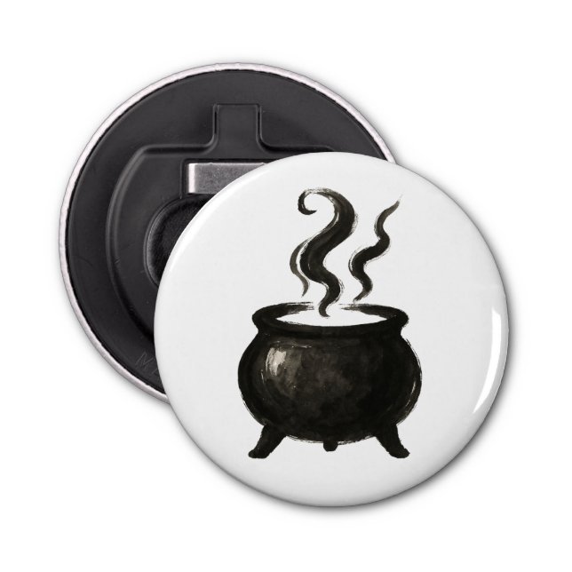 Witch’s Brew – Minimalist Halloween Cauldron on  Flasköppnare (Framsidan)