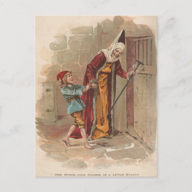 Witch satte Hansel i Stable Vykort (Framsida)