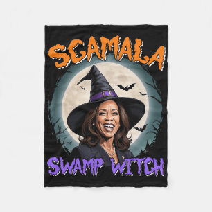 Witch Scamala Harris Anti Kamala Halloween Black P Fleecefilt