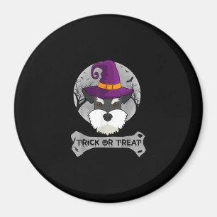 Witch Schnauzer Bus eller godis Rolig hund Hallowe Magnet