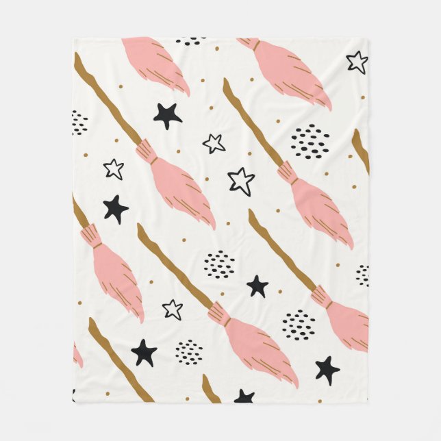 Witch School Magic Doodle Mönster Fleecefilt (Framsidan)