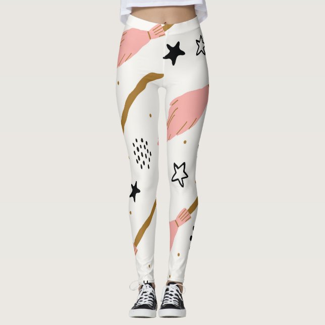 Witch School Magic Doodle Mönster Leggings (Framsida)