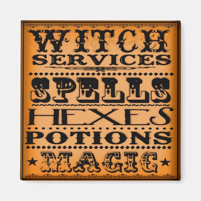 Witch Services Magnet (Framsidan)