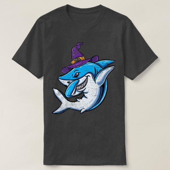 Witch Shark Girls Halloween T Shirt (Design framsida)