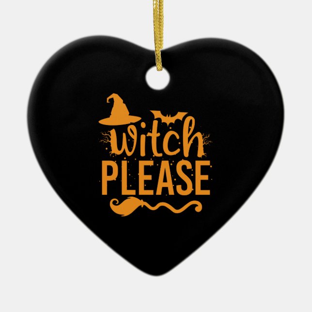 Witch, Shirt Witch Shirt Funny Halloween Julgransprydnad Keramik (Framsidan)