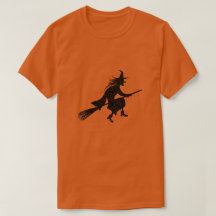 Witch Silhouette Halloween Glitter T-Shirt
