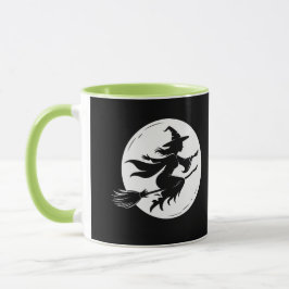 Witch Silhouette Mug, Halloween, Whimsical Witch,  Mugg