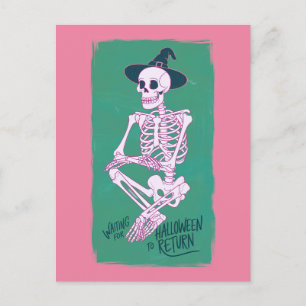 Witch Skeleton väntar på att Halloween ska återvän Vykort