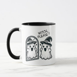 Witch, snälla! Cute Halloween Ghost Mugg