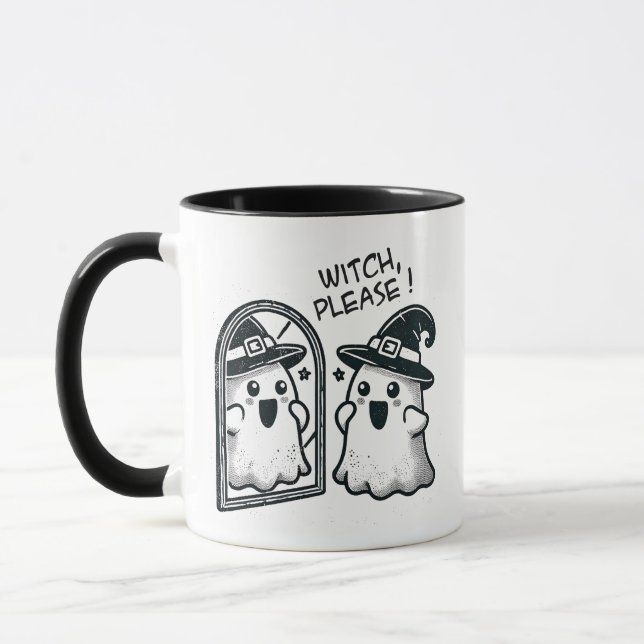 Witch, snälla! Cute Halloween Ghost Mugg (Vänster)