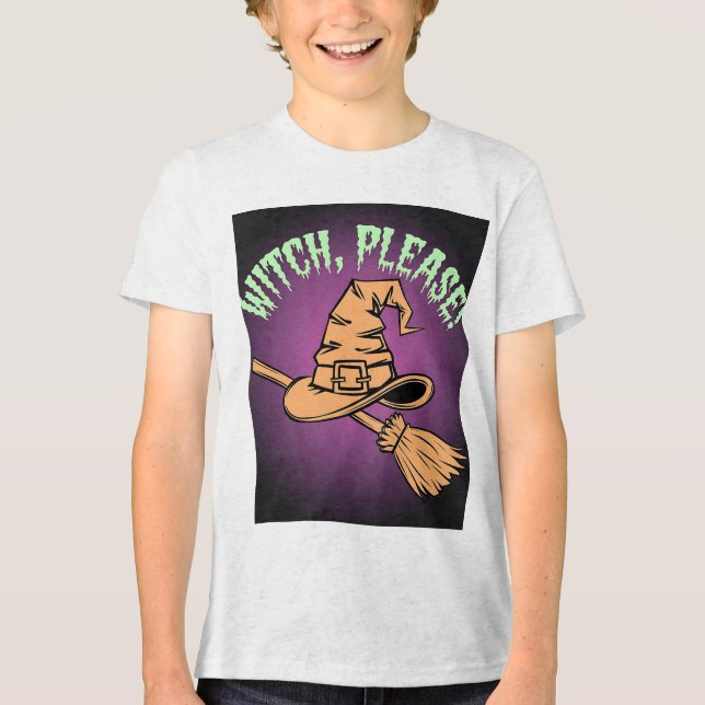 Witch, snälla! Cute & Sassy Halloween Kids T-Shirt (Framsida)