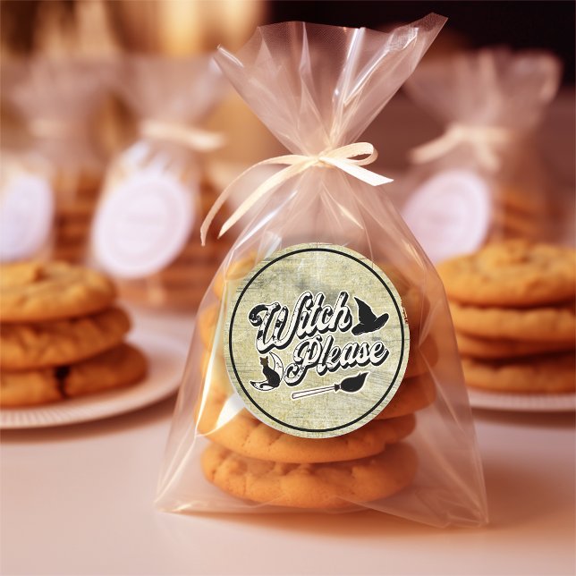 Witch, snälla | Halloween Runt Klistermärke (Skapare uppladdad)