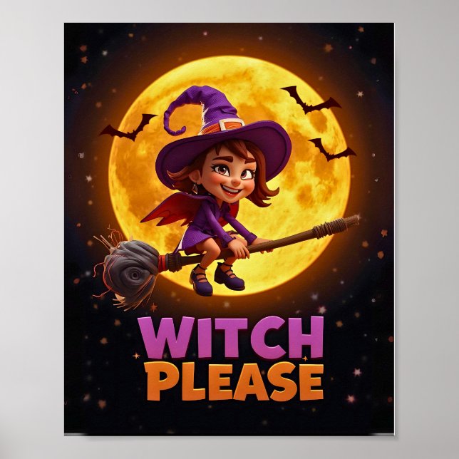 Witch, snälla - Lustigt Halloween Poster (Framsidan)