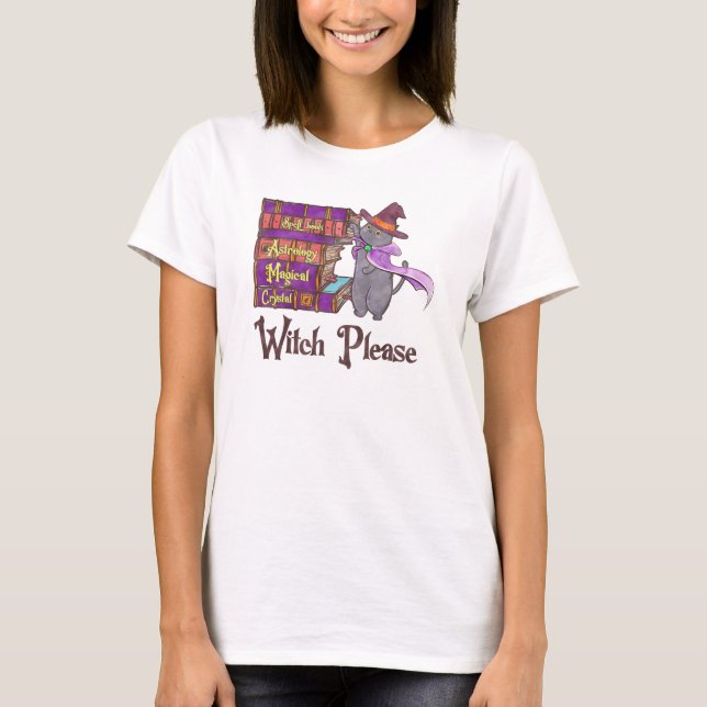 Witch, snälla - Witch Black Cat T Shirt (Framsida)
