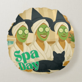 Witch Spa Day Funny Humor  Rund Kudde