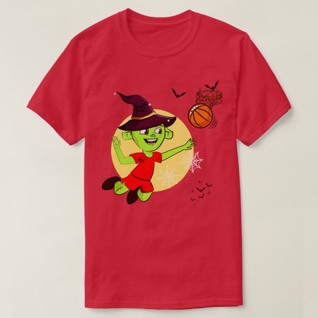 Witch spelar basketboll t shirt (Design framsida)