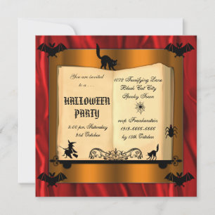 Witch Spell Bok Halloween Inbjudningar