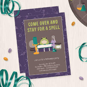 Witch Spell Ingredients Halloween Inbjudningar