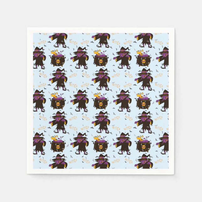 Witch Spooky Creepy Halloween fest Pappersservett (Framsidan)