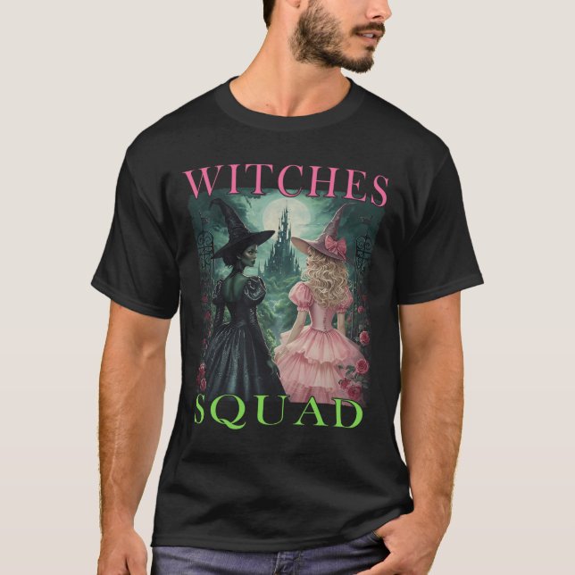 Witch Squad Halloween Witches Rosa and Grönt Witch T Shirt (Framsida)
