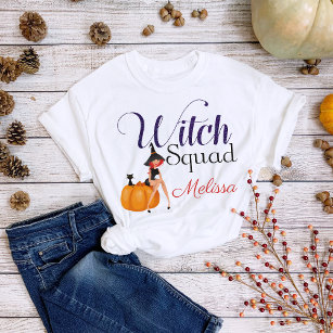 Witch Squad Roligt Girls Halloween Glitter T Shirt