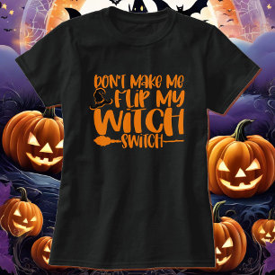 Witch Switch Hat & Broom Halloween Cotton-Shirt T Shirt