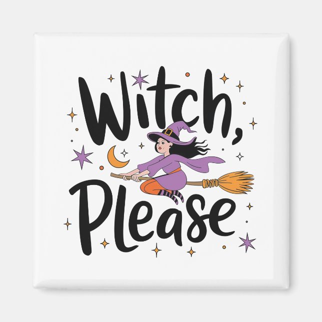 Witch, tack - Roligt och Sassy Halloween-design Magnet (Framsidan)