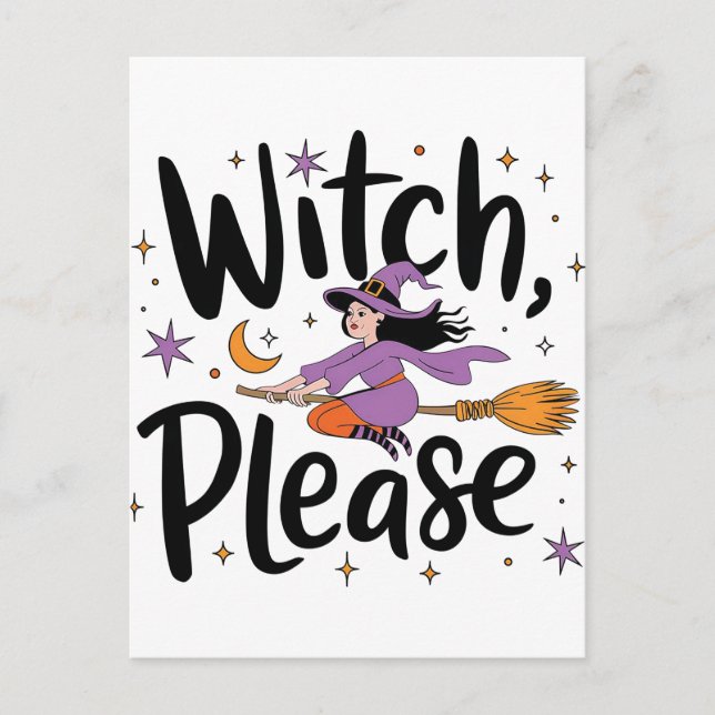Witch, tack - Roligt och Sassy Halloween-design Vykort (Framsida)